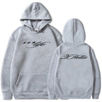 Minimalist Script Graphic Hoodie with Relaxed Streetwear Silhouette and Back Print
