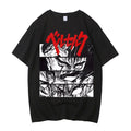 Oversized Anime Goth Graphic Tee With Distressed Punk Streetwear Artwork