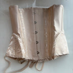 Black Underbust Corset Waist Cincher with Textured Floral Side Panels