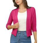 Women's Cropped Button Front Knit Cardigan with Minimalist Everyday Silhouette
