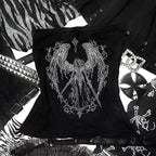 Lace Up Corset Crop Top with Strappy Design and Alternative Styling