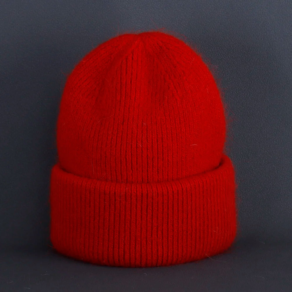Soft Rabbit Fur Knit Beanie for Everyday Casual Outdoor Winter Fashion and Comfort Style
