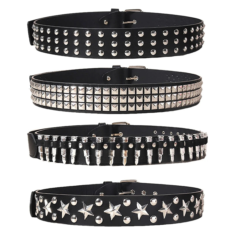 Studded Bullet Detail Belt for Gothic, Punk and Alternative Fashion