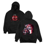 Dark Anime Streetwear Hoodie with Manga Character Graphic Oversized Fit Design
