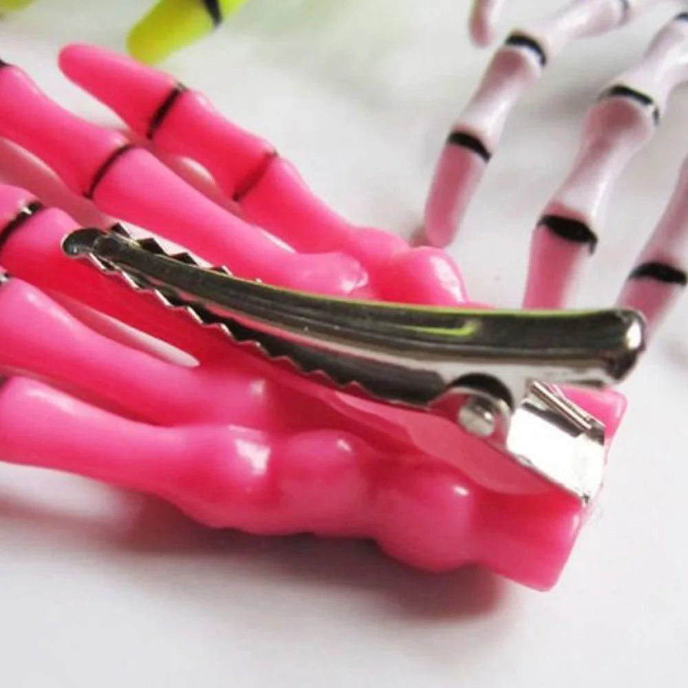 Skeleton Bone Hair Clip Set Gothic Punk Statement Hairstyle Accessories