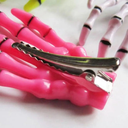 Skeleton Bone Hair Clip Set Gothic Punk Statement Hairstyle Accessories