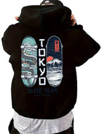 Kawaii Anime Bear Hoodie with Manga-Inspired Graffiti Streetwear Artwork