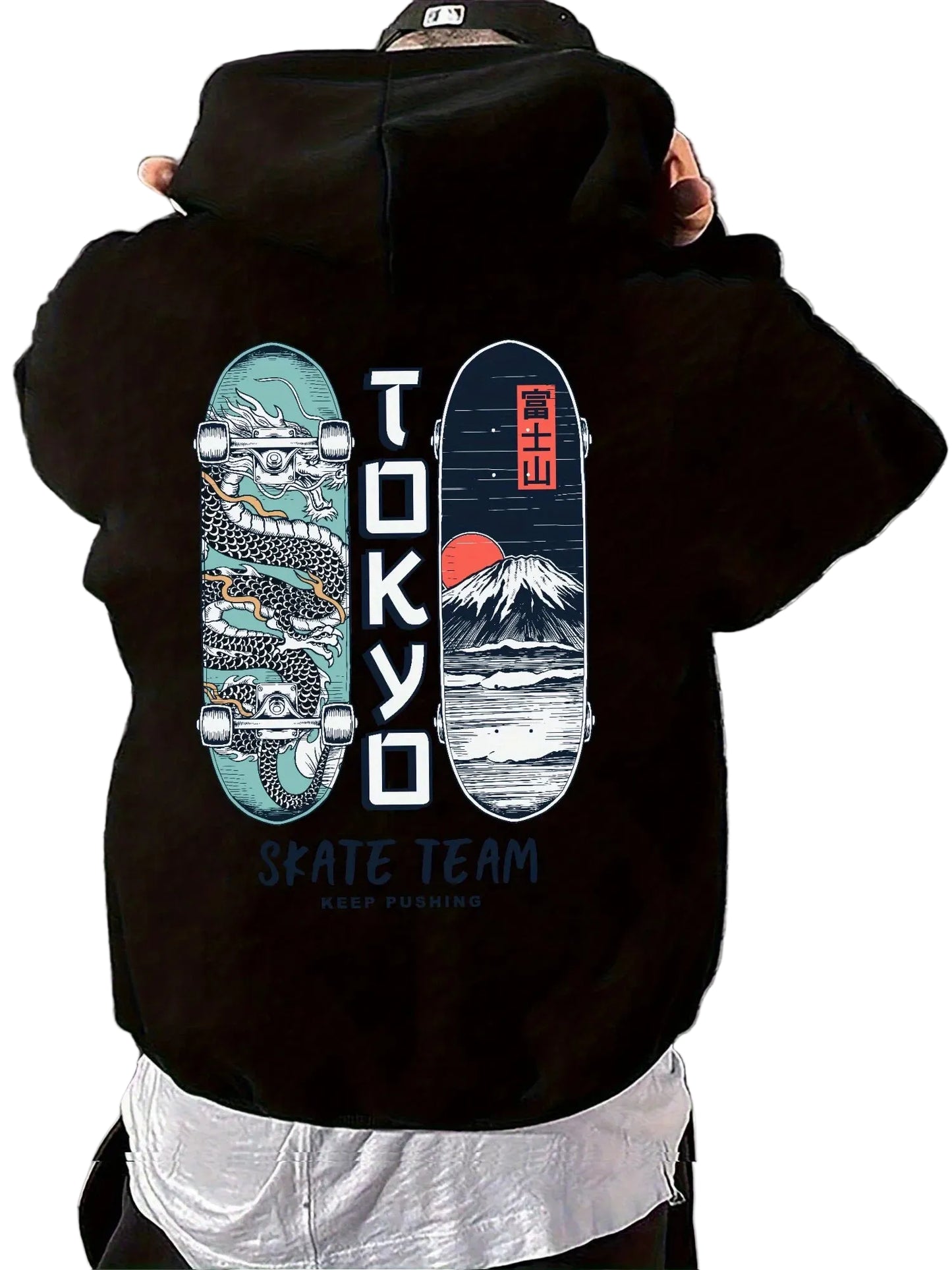 Kawaii Anime Bear Hoodie with Manga-Inspired Graffiti Streetwear Artwork