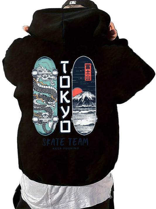 Kawaii Anime Bear Hoodie with Manga-Inspired Graffiti Streetwear Artwork