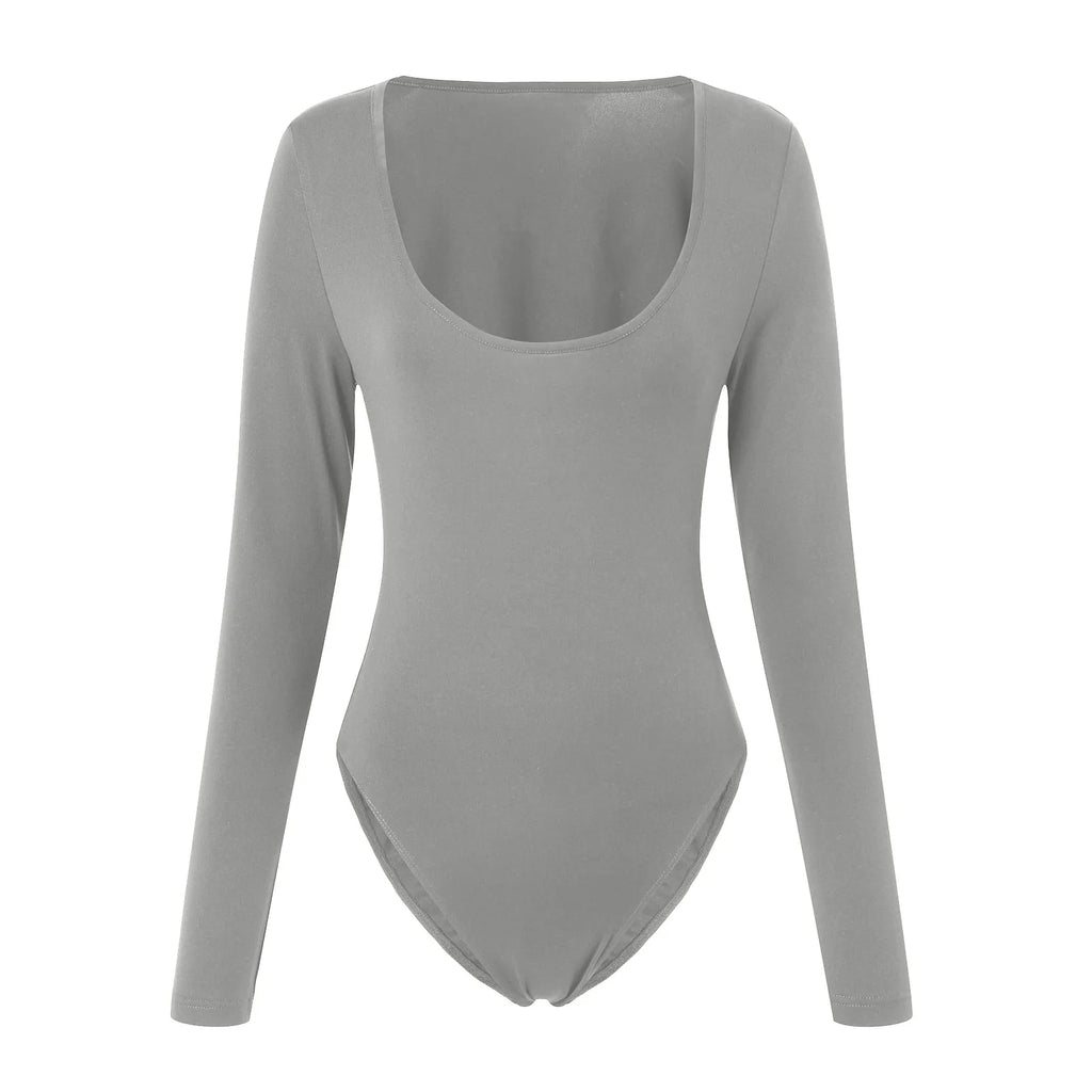 Long Sleeve Seamless Bodycon Bodysuit for Gothic and Alternative Layering