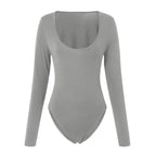 Long Sleeve Seamless Bodycon Bodysuit for Gothic and Alternative Layering