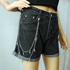 Celestial Layered Wallet Chain with Star Charms for Gothic Punk Styling