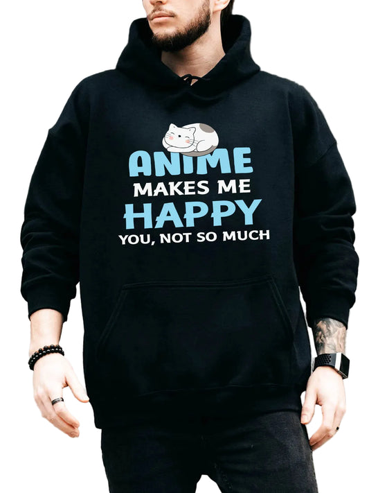 Kawaii Anime Humor Hoodie with Manga-Inspired Casual Streetwear Typography