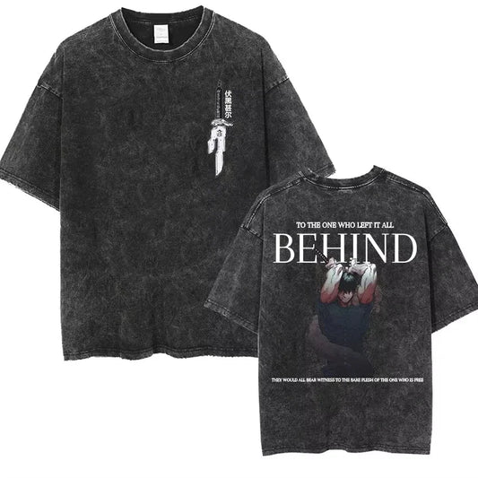Vintage Anime Goth Oversized Graphic Streetwear Tee with Dark Aesthetic Print