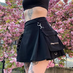 High Waist Utility Pocket Mini Skirt Punk Inspired Alternative Fashion Bottom