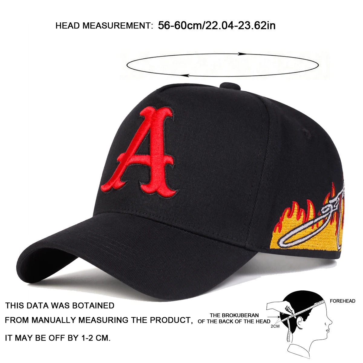 Letter Embroidered Baseball Cap with Graphic Side Detail for Casual Streetwear Everyday Style