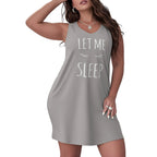 Playful Graphic Print Sleeveless Nightgown with Relaxed V-Neck Silhouette