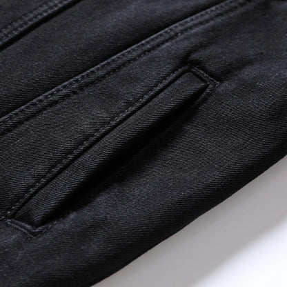 Men's Utility Inspired Button Front Jacket with Warm Lined Casual Streetwear Design