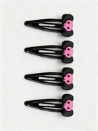 Skull Accent Hair Clip Set Cute Gothic Alternative Fashion Accessories