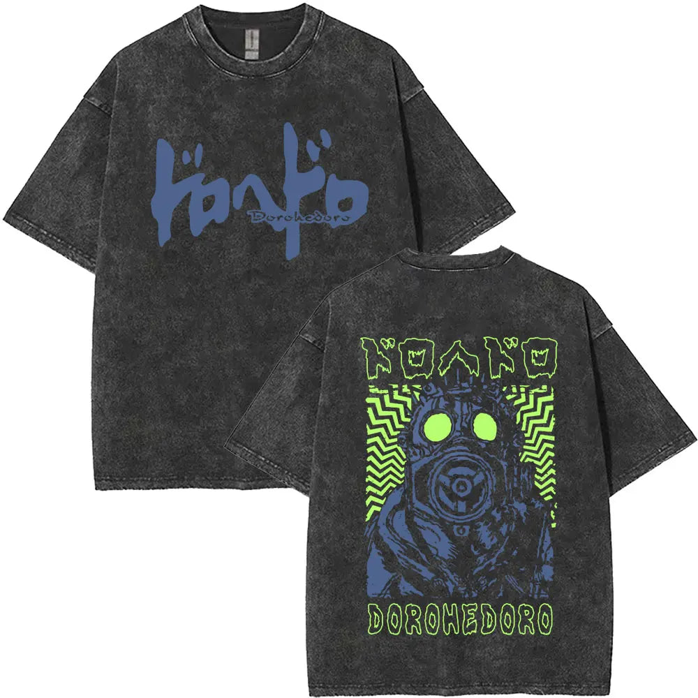 Anime Goth Oversized Graphic Tee with Dark Cyber Manga Streetwear Art - BigCat Streetwear