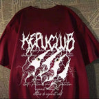 Dark Graphic Streetwear Cotton T-Shirt With Oversized Urban Artwork Style