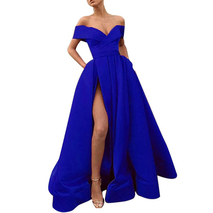 Off Shoulder High Slit Formal Alternative Evening Gown Dress