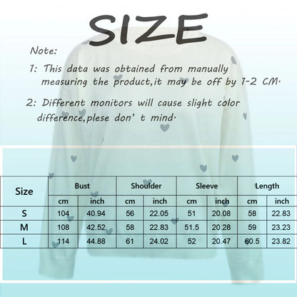 Women's Heart Pattern Relaxed Fit Knit Pullover Streetwear Sweater