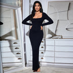 Elegant Cutout Maxi Dress with Modern Evening Fashion Silhouette
