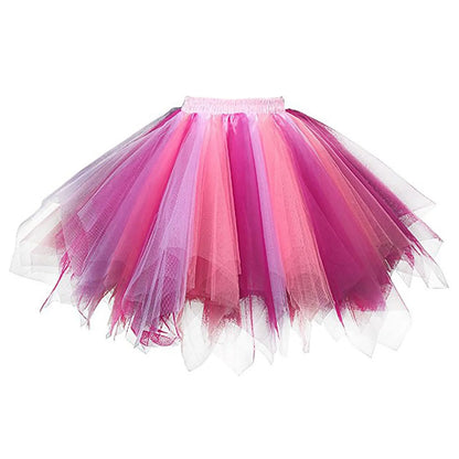 Layered Mesh Tutu Mini Skirt with Volume Pleats Festival Styling