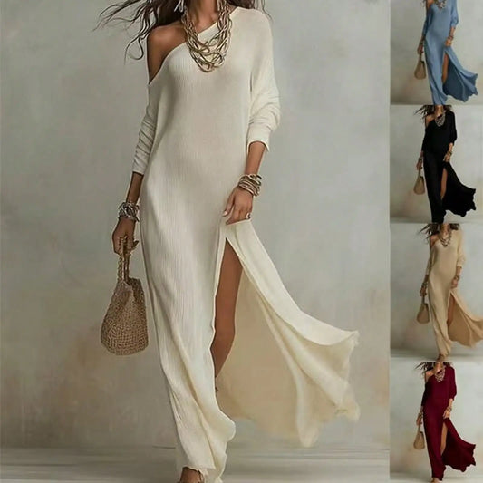 Soft Knit Maxi Dress with Relaxed Minimalist Fashion Aesthetic