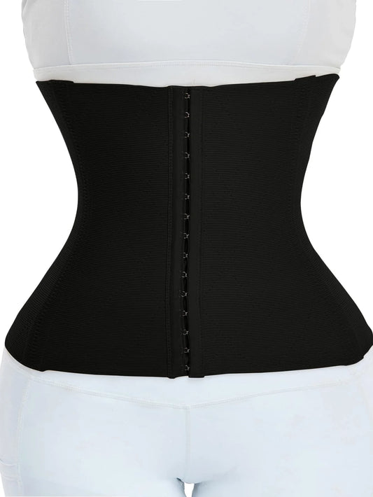High-Stretch Waist Trainer Corset with Hook Front Closure and Sculpting Fit