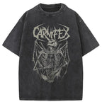 Vintage Gothic Streetwear Tee With Dark Manga-Inspired Graphic Artwork