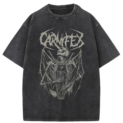 Vintage Gothic Streetwear Tee With Dark Manga-Inspired Graphic Artwork