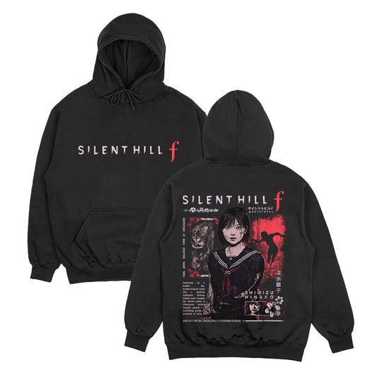 Dark Graphic Streetwear Hoodie with Relaxed Fit and Illustrated Back Print