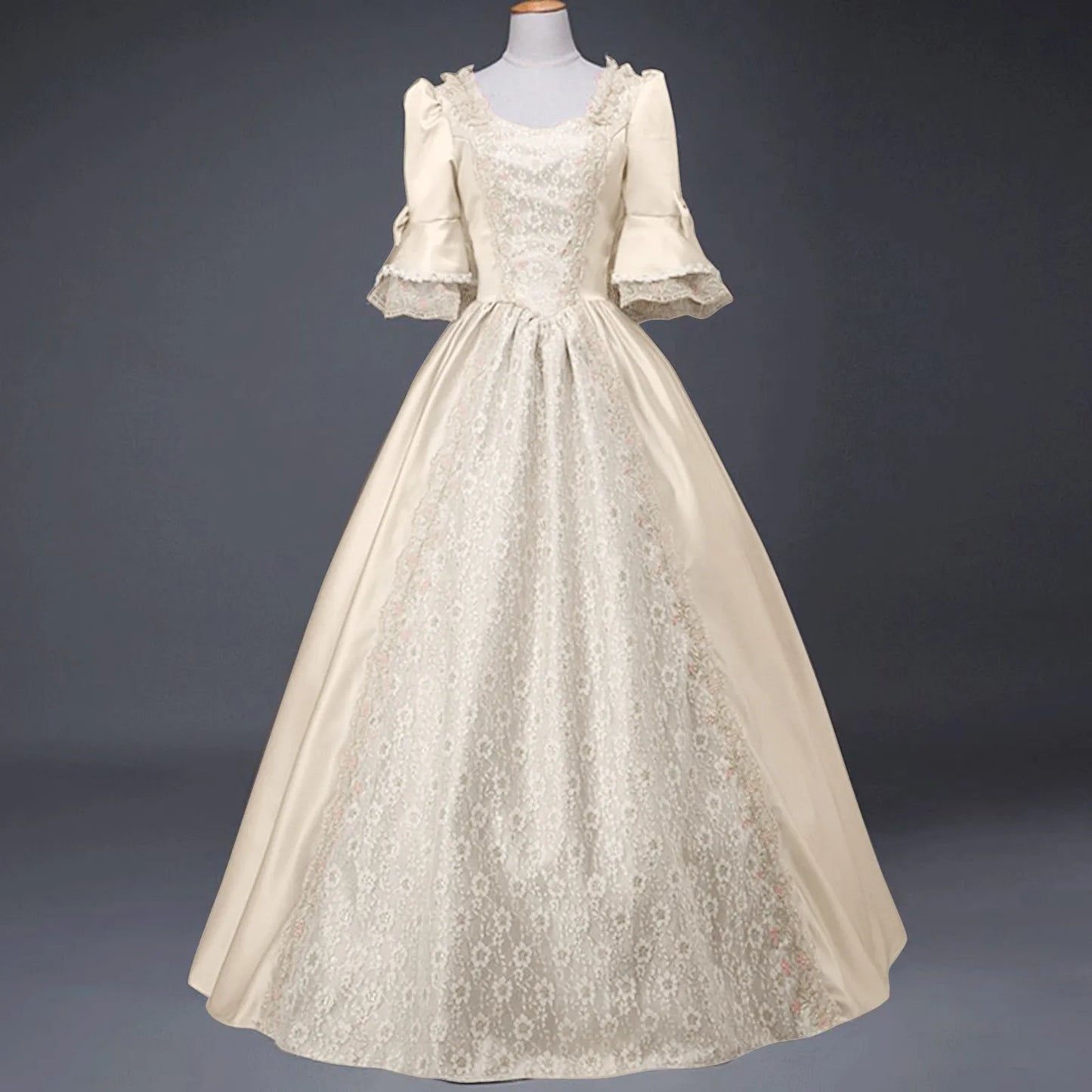 Victorian Inspired Lace Trim Formal Alternative Fashion Ball Gown