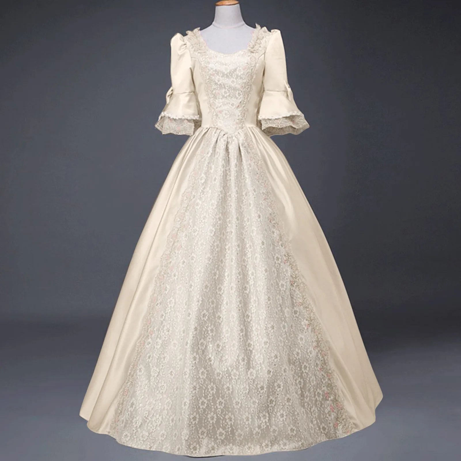 Victorian Inspired Lace Trim Formal Alternative Fashion Ball Gown