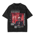 Dark Manga Portrait Oversized Vintage Washed Streetwear Graphic T-Shirt