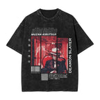 Dark Manga Portrait Oversized Vintage Washed Streetwear Graphic T-Shirt
