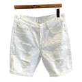 Men's Distressed Denim Style Shorts with Straight Fit and Casual Everyday Streetwear Design