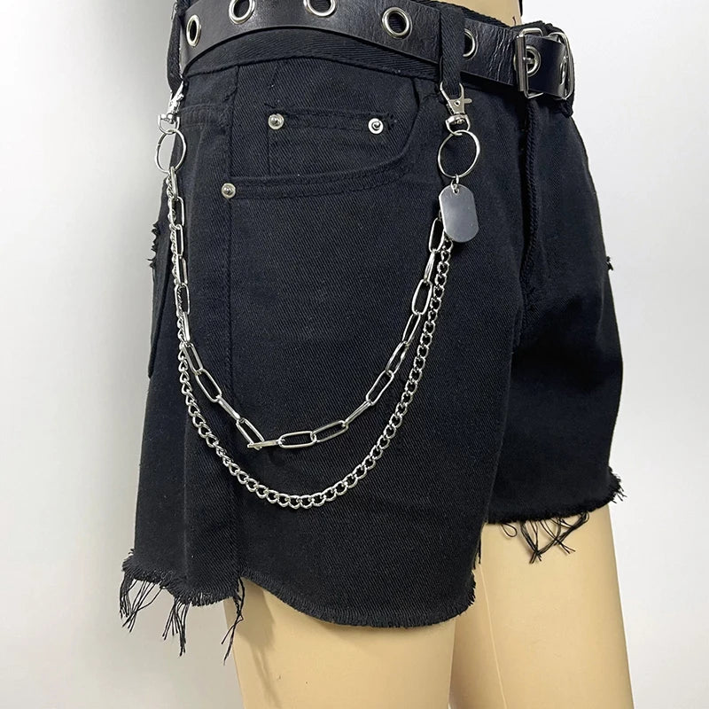 Celestial Layered Wallet Chain with Star Charms for Gothic Punk Styling