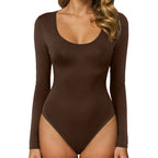 Long Sleeve Seamless Bodycon Bodysuit for Gothic and Alternative Layering