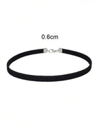 Minimalist Velvet Choker Necklace for Gothic Grunge and Dark Feminine Styling