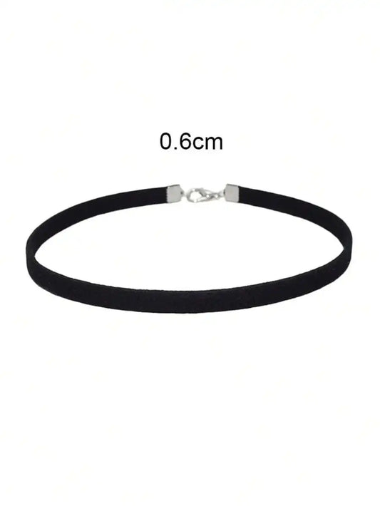 Minimalist Velvet Choker Necklace for Gothic Grunge and Dark Feminine Styling