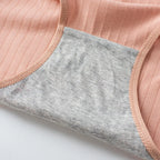 Seven-Piece Ribbed Cotton Blend Mid-Rise Brief Set with Bow Detail