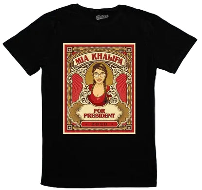 Vintage Poster Graphic Cotton T-Shirt with Retro Campaign Style Streetwear Design