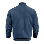 Men's Suede-Style Zip Bomber Jacket with Minimalist Streetwear Design