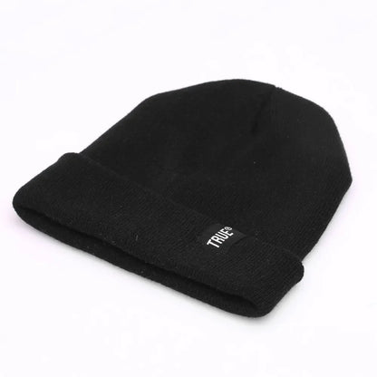 Minimalist Solid Knit Beanie with Stretch Blend Fabric for Everyday Streetwear Casual Style