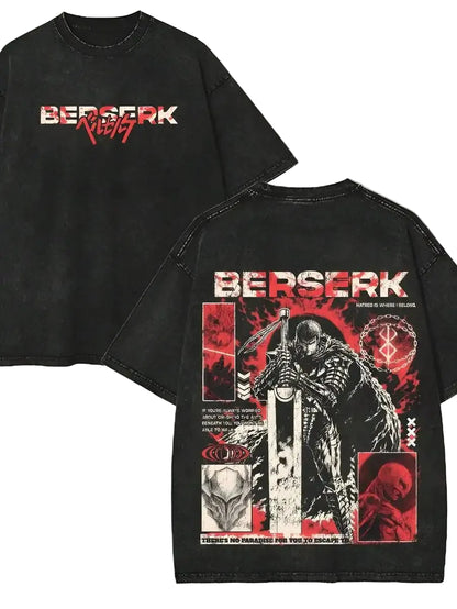 Anime Goth Collage Oversized Distressed Streetwear Tee