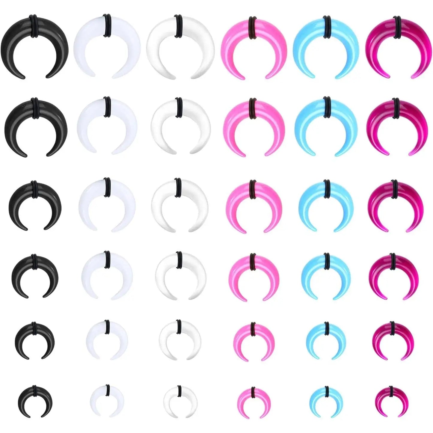 Mixed Septum and Horseshoe Ring Set for Alternative Body Styling