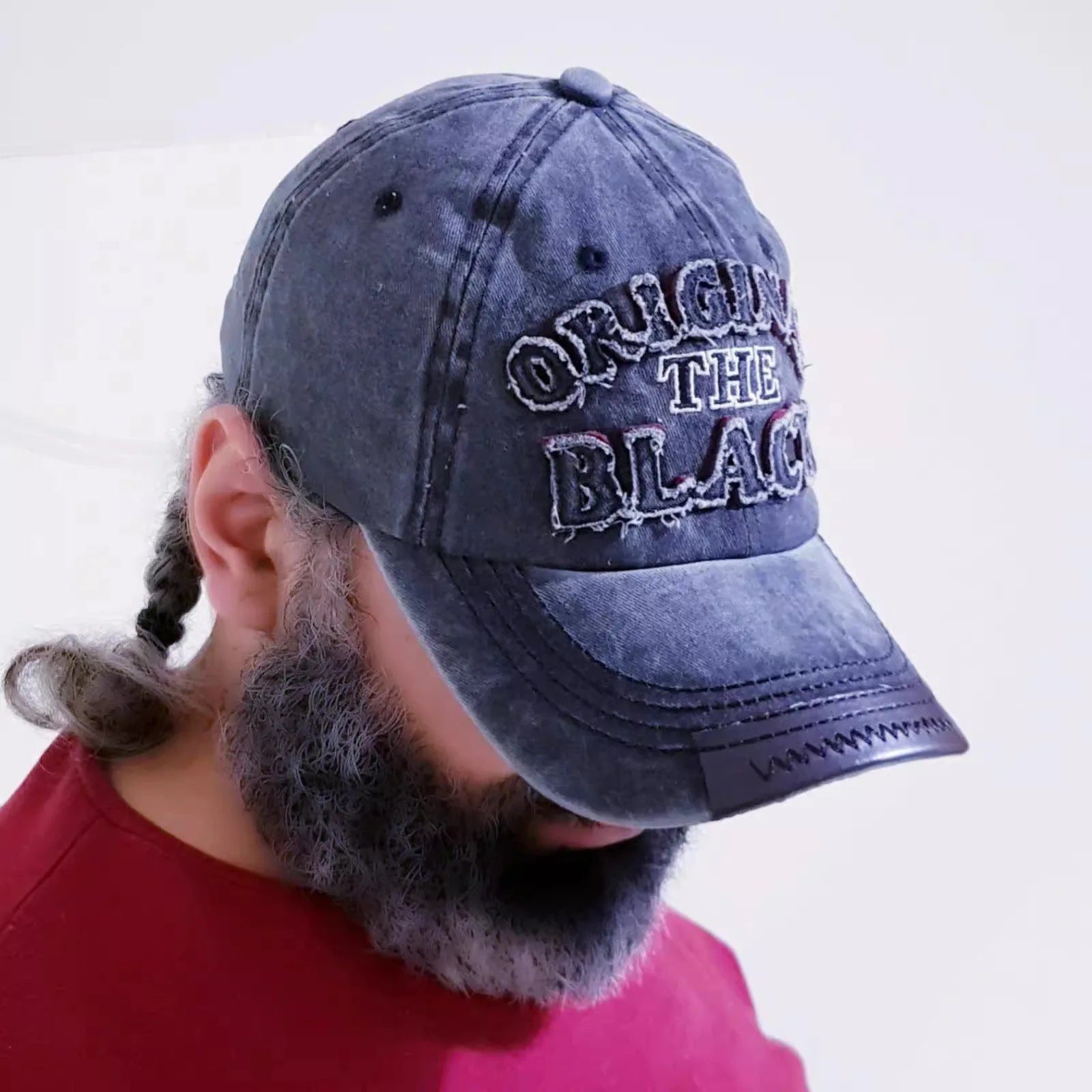 Vintage Washed Baseball Cap Embroidered Typography Curved Brim Casual Streetwear Hat